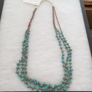 3 Strand Necklace Movenci Turquoise with Brown His